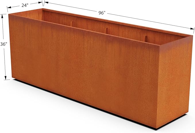 PLANTERCRAFT Corten Steel Planter Rectangle Outdoor Metal Garden Box Heavy Duty - Image 5