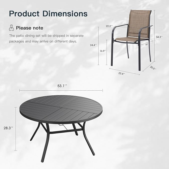VICLLAX 9 Pieces Patio Outdoor Dining Set - Image 2