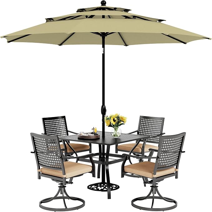 PHI VILLA 5 Pieces Outdoor Dining Set by PHIVILLAThepioneerofcomfortablehouseholdsupplies