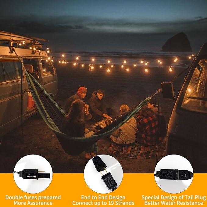 40FT LED Outdoor String Lights Waterproof, G40 LED Globe Outdoor Lights - Image 7