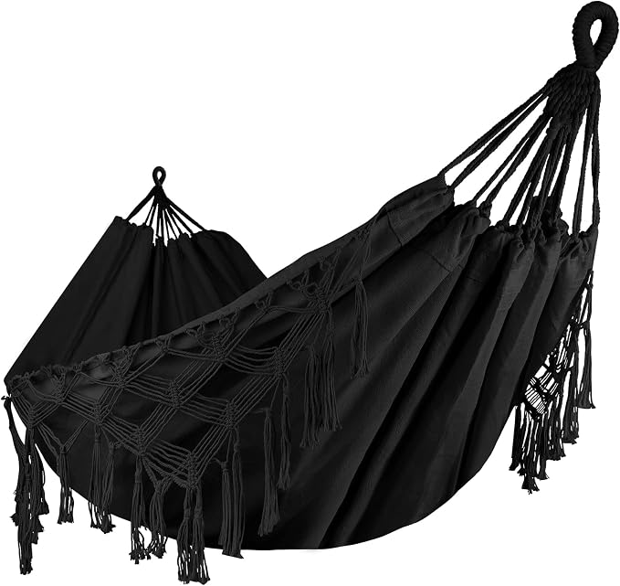 Bellzacasa Double Hammock, Heavy Duty 500 lb Load Capacity Tassels and Fishtail - Image 8
