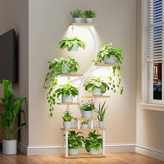 Plant Stand Indoor with Grow Lights by BACEKOLL