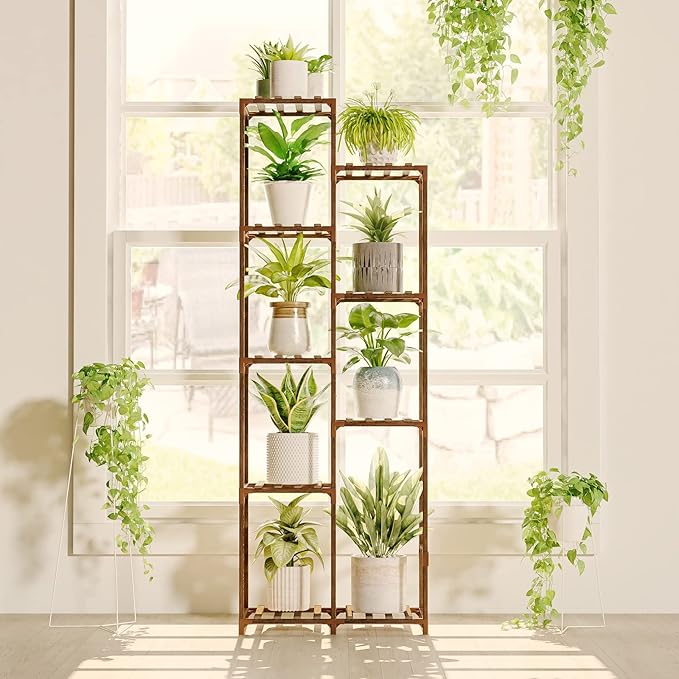 Bamworld 62 " Tall Plant Stand for Indoor Plants Outdoor Corner Plant Shelf by Bamworld