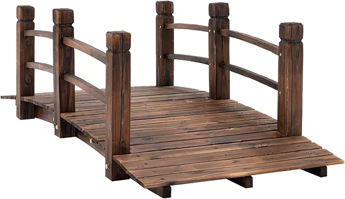 Fir Wood Garden Bridge, 5ft Arc Walkway by Unknown
