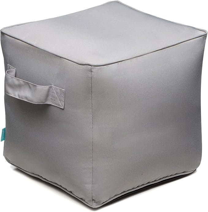 QILLOWAY Indoor/Outdoor Inflatable Stool, Ottoman Pouf Cube 16", All Weather by QILLOWAY
