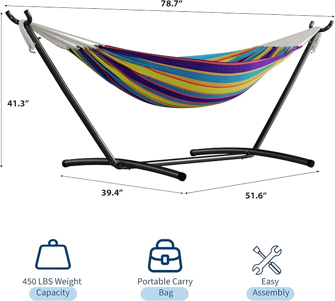 GarveeLife Double 2 Person Hammock, Indoor Outdoor Standing Hammock - Image 7