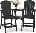 Ciokea Tall Adirondack Chairs Set of 2, HDPE Outdoor Adirondack Bar Stools by CIOKEA