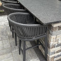 PURPLE LEAF Outdoor Bar Height Stools Set of 2 Patio Metal Modern Wicker Bar by PURPLELEAF