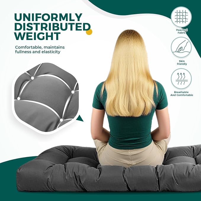 Outdoor Chaise Lounge Chair Cushion 74.4 x 22 x 4.7 Inches Non-Slip Lounge - Image 5