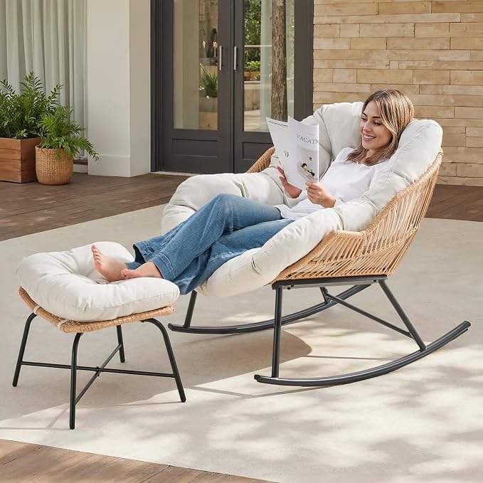 ONBRILL Papasan Rocking Chair by ONBRILL