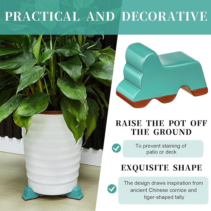Kigeli 6 Pcs Resin Garden Pot Feet - Image 4