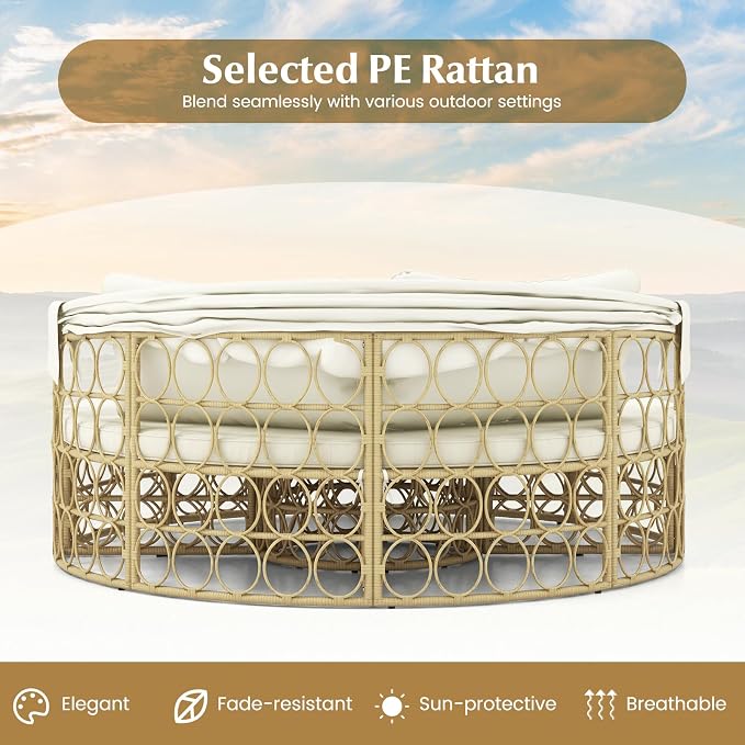 Tangkula Outdoor Patio Round Daybed - Image 5