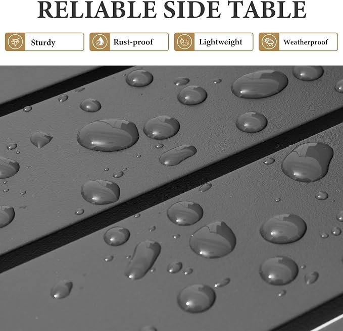 Crestlive Products Aluminum Outdoor Side Table Set of 2, Pool Lounge Chair Side - Image 6