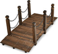 Giantex 5 FT Wooden Garden Bridge, Stained Wood Arc Footbridge by Giantex