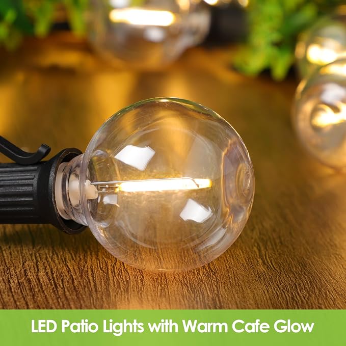 Mlambert 200Ft LED Outdoor String Lights Waterproof Dimmable G40 Globe Patio - Image 5