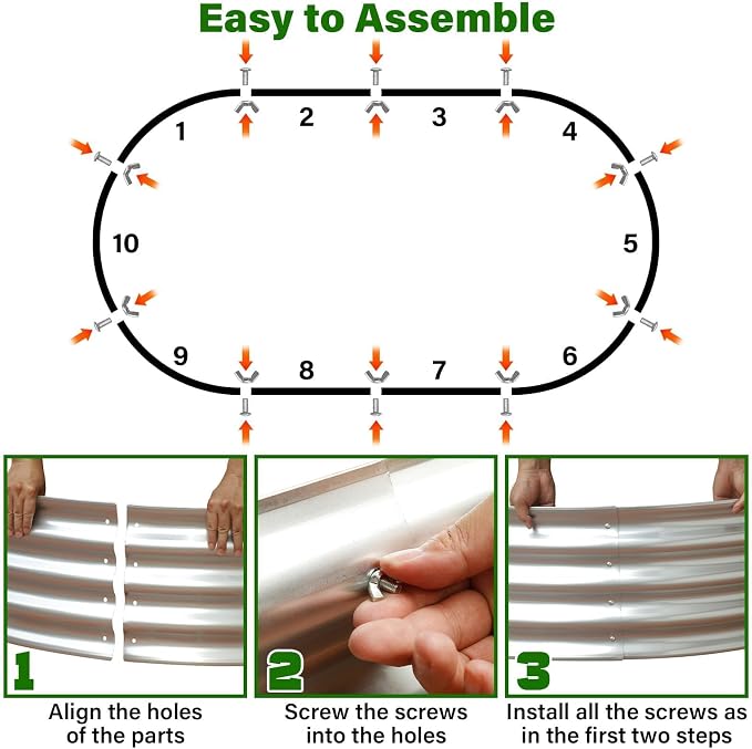 Galvanized Raised Garden Bed for Outdoor: 4X2X1ft Durable Metal Vegetable Plant - Image 5