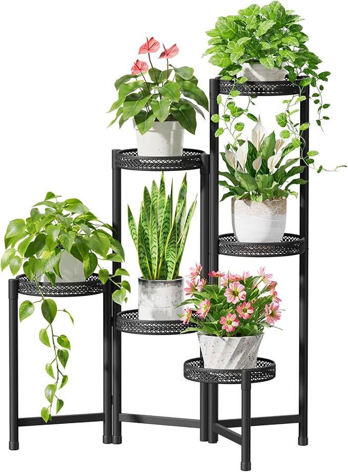 iDavosic.ly Plant Stand Indoor Outdoor, 6 Tier Corner Metal Flower Display by iDavosicly