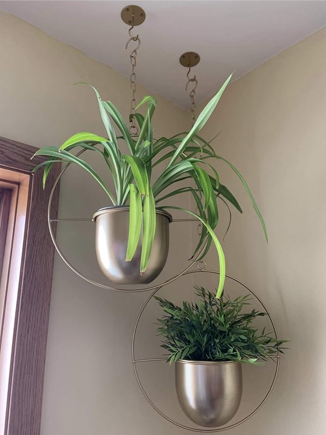2 Pack Gold Hanging Planter, Hanging Planters - Image 4