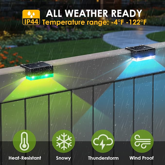 8PK Solar Fence Lights Outdoor - Image 4