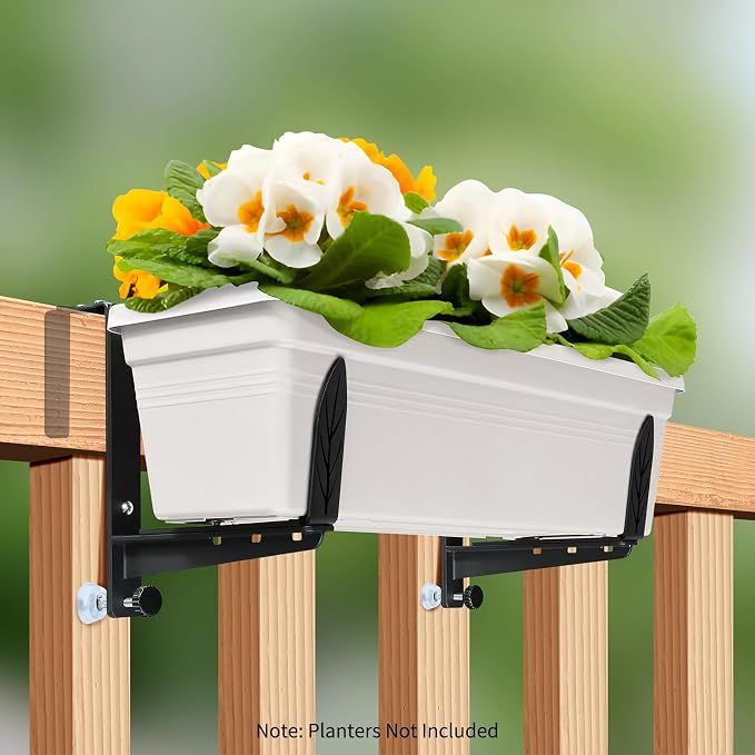 Window Box Brackets, Adjustable Planter Box Brackets, Heavy Duty Iron Flower - Image 3