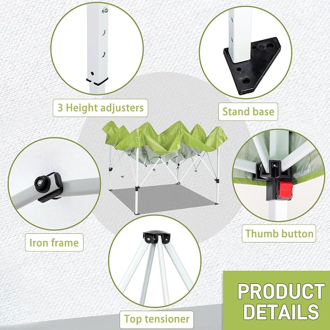 VINGLI 6.5x6.5 Pop Up Canopy Tent - Image 5