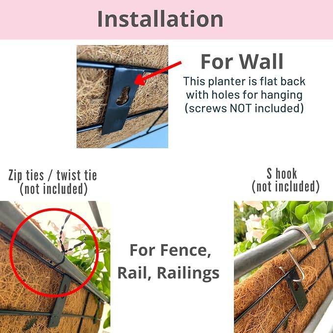 LaLaGreen Wall Planters for Outdoor Plants Window Flower Boxes Basket Attach to - Image 3