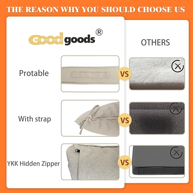 Goodgoods 19"x19" Outdoor Universal Cushion Set of 1 Water-Proof - Image 6