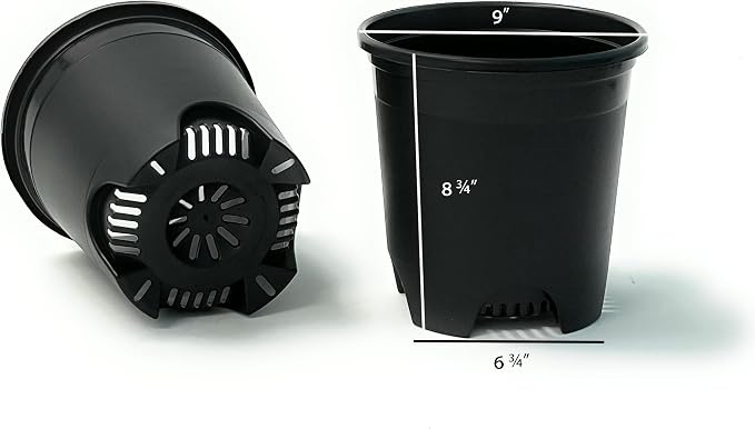 Cotta Planters 2 Gallon Black Nursery Pot Plastic 6-Pack Planter Pots Pot Liners - Image 2