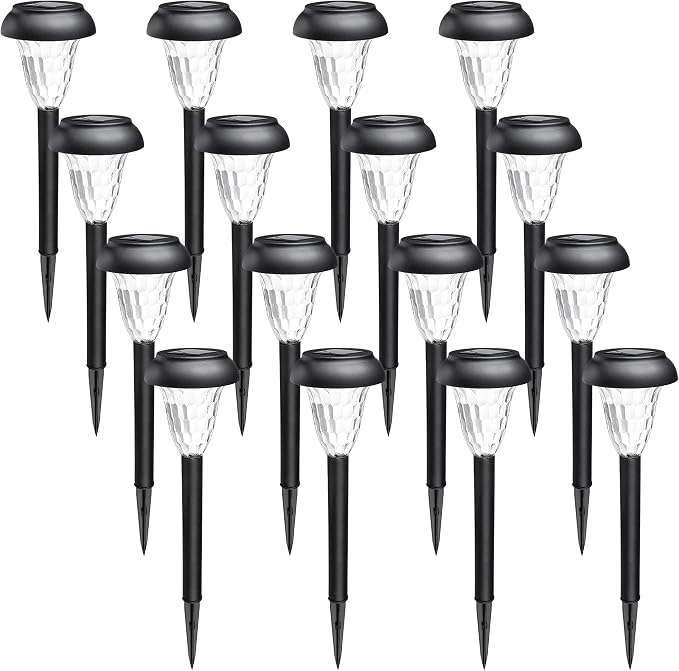 GIGALUMI 16 Pack Solar Light Outdoor Waterproof, Cool White Pathway Lights - Image 8