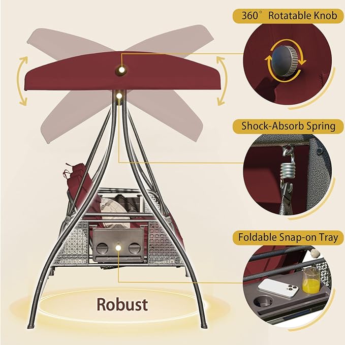 Upgrade 180° Convertible Outdoor Swing - Image 5