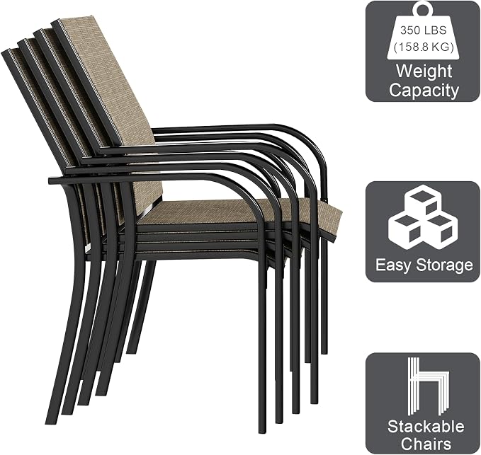 AECOJOY 5 Piece Patio Table and Chair Set - Image 6