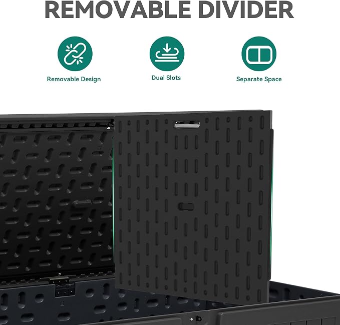 YITAHOME 200 Gallon Extra Large Deck Box, Double-Wall Resin Outdoor Storage Box - Image 3