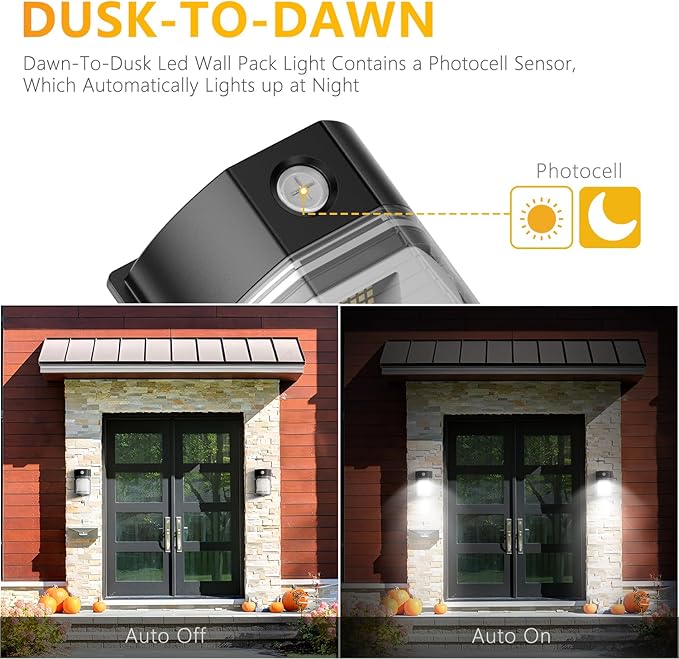30W LED Wall Pack Light with Dusk to Dawn Sensor, 5000K Daylight, 120Vac Led - Image 2