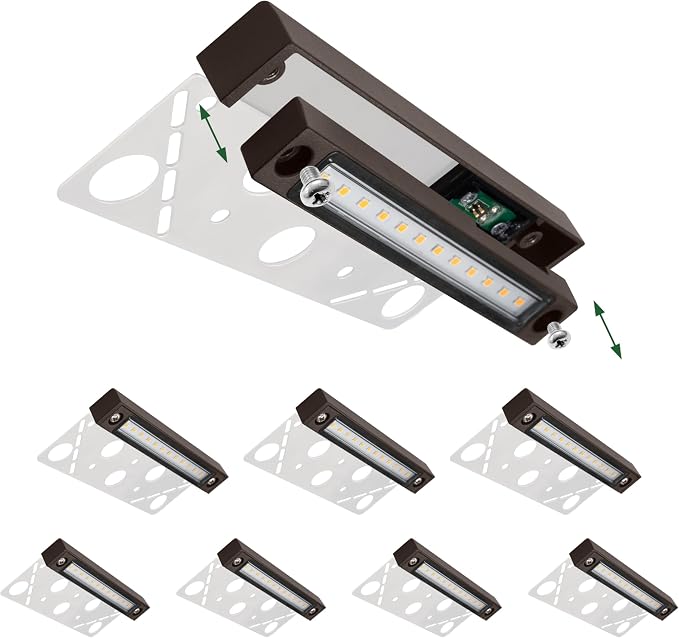 GKOLED 8-Pack Replaceable 6.8" LED Hardscape Lights, Low Voltage Retaining Wall by GKOLED