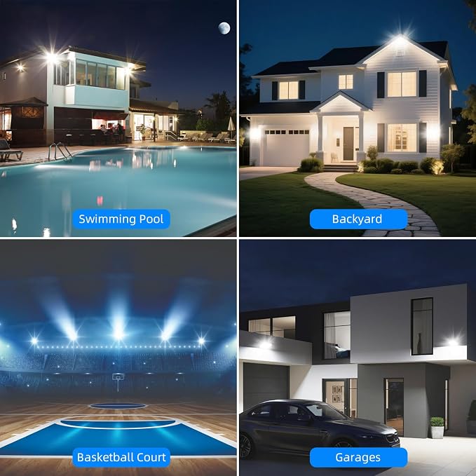 100W LED Flood Lights Outdoor, 6500k Daylight White Outdoor LED Lights - Image 6