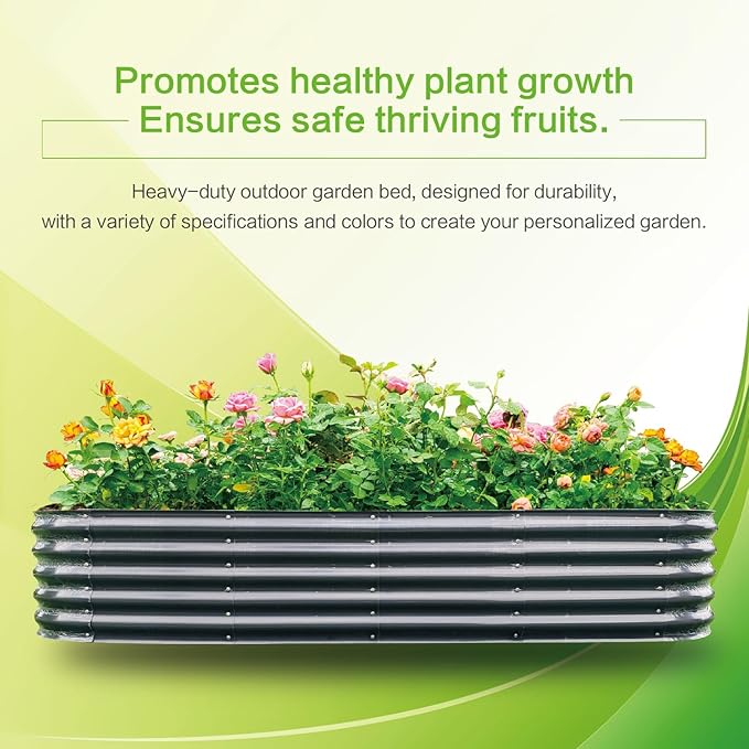 Gardmax Galvanized Raised Garden Bed, Lightweight Planter Boxes Outdoor - Image 6