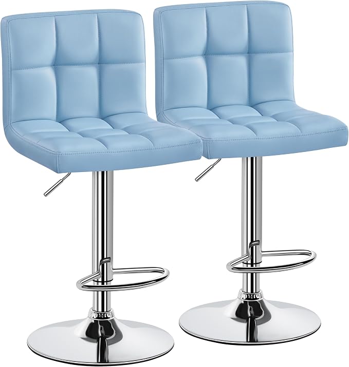 Yaheetech Bar Stools Set of 2, Adjustable PU Leather Swivel Barstools, Modern by Yaheetech