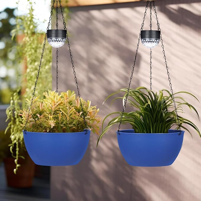 BAYN 2 Packs Solar Hanging Basket Planters - Image 7