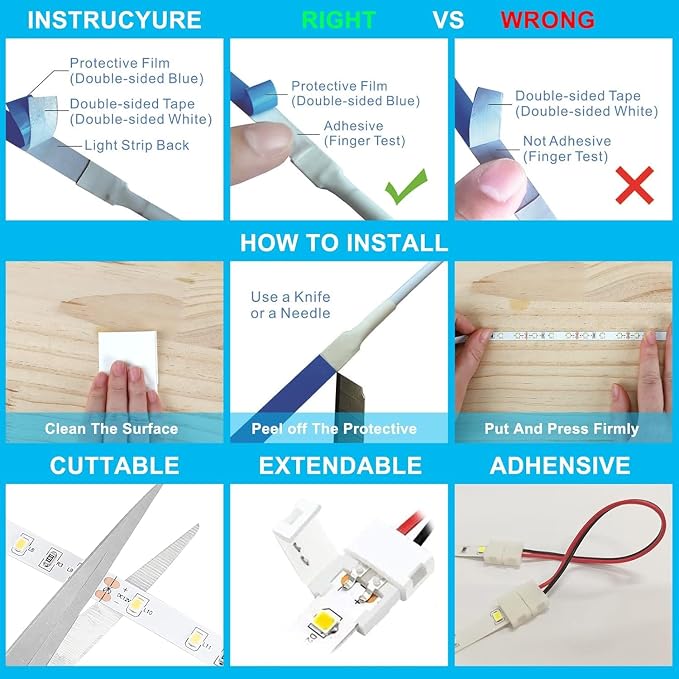 Motion Sensor Lights Indoor Plug-in LED Step Lights Strip - Image 8