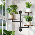 Wooden Rotatable Window Sill Plant Stand, 3 Tier Wall Plant Holder, 180 Degree by YENGOTH