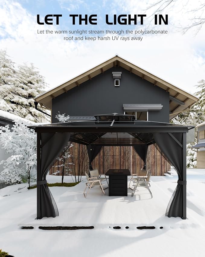 GarveeLife 10 ft x12 ft Hardtop Gazebo - Image 3