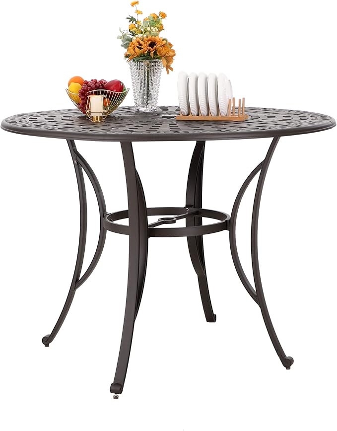 PHI VILLA Cast Aluminum Round High Bar Dining Tables by PHIVILLAThepioneerofcomfortablehouseholdsupplies