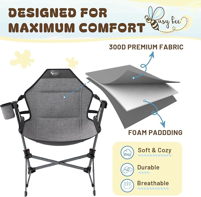 BusyBee Hammock Camping Chairs for Kids, Folding Kids Chair - Image 4