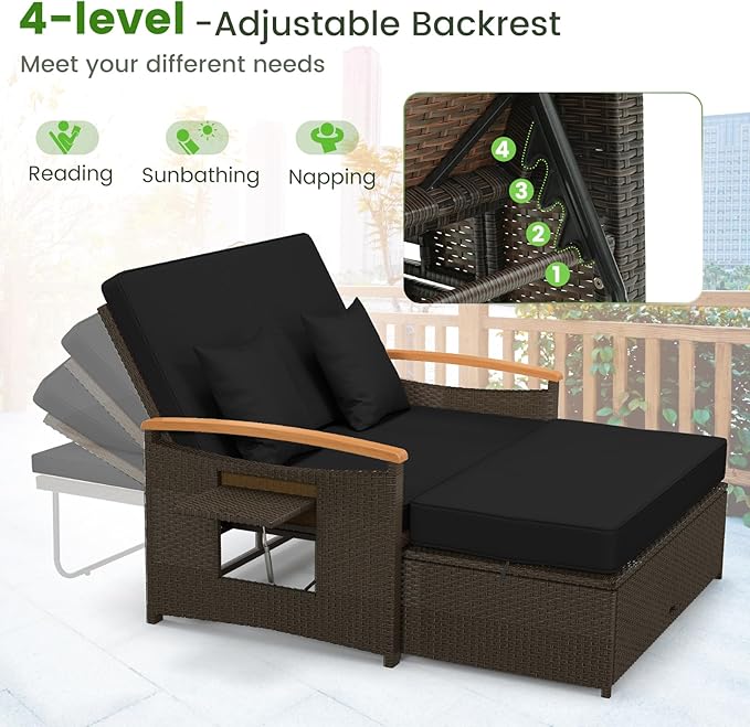 Tangkula Patio Rattan Daybed - Image 4