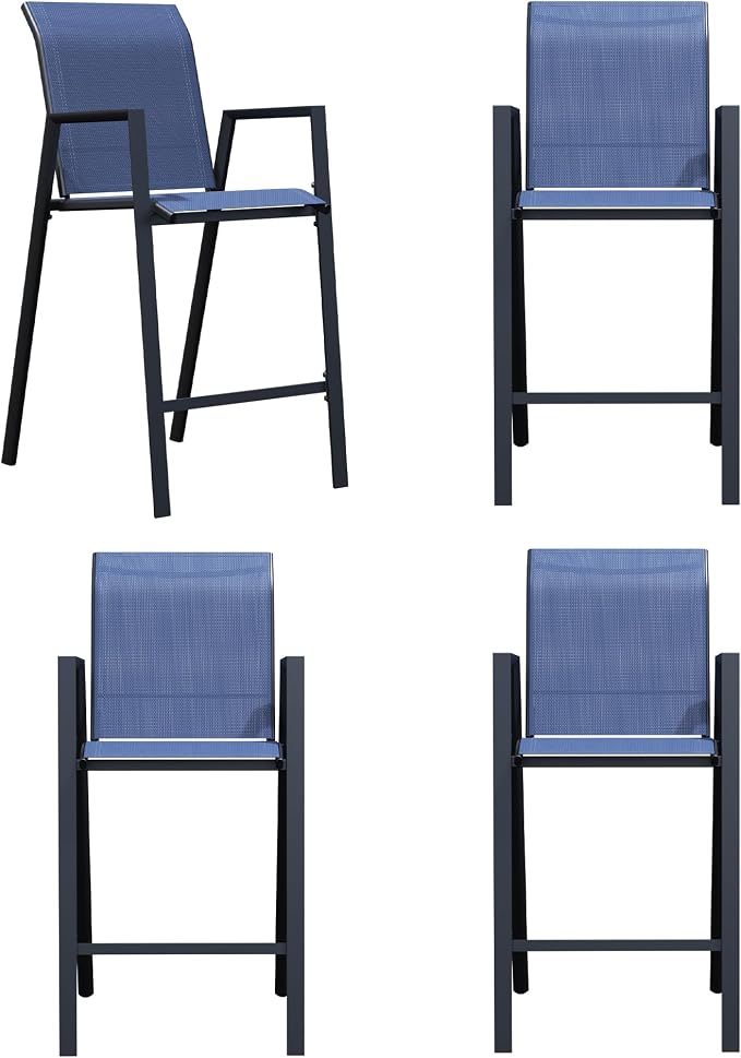 Outdoor Bar Stools Set of 4, Bar Height Chairs - Image 8
