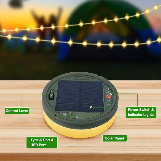 SMY Lighting 4 in 1 Solar Camping String Lights, 72.2Ft Ultra Long String - Image 5