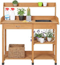 Topeakmart 45.2x17.7x47.6'' Potting Benches Outdoor Garden Potting Table Work by Topeakmart