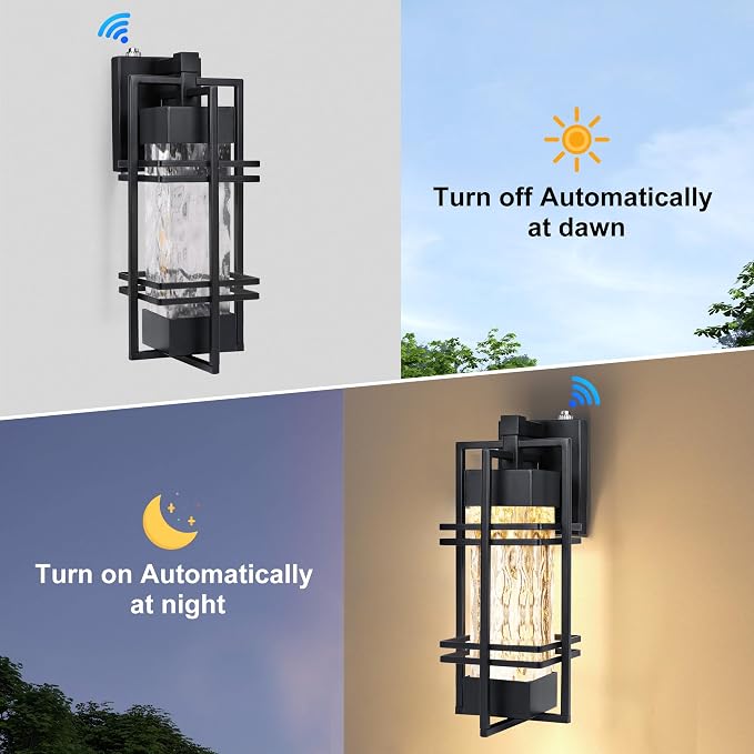 WIHTU Dusk to Dawn Outdoor Front Porch Light Fixtures Wall Mount, Waterproof - Image 3