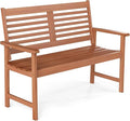Tangkula Wood Outdoor Bench, 2-Person Patio Bench by TANGKULA