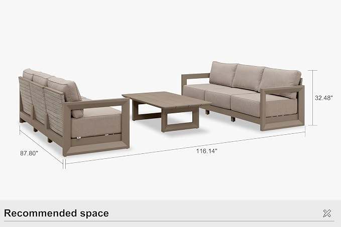 PURPLE LEAF Patio Furniture Set Open-End Outdoor Couch - Image 9
